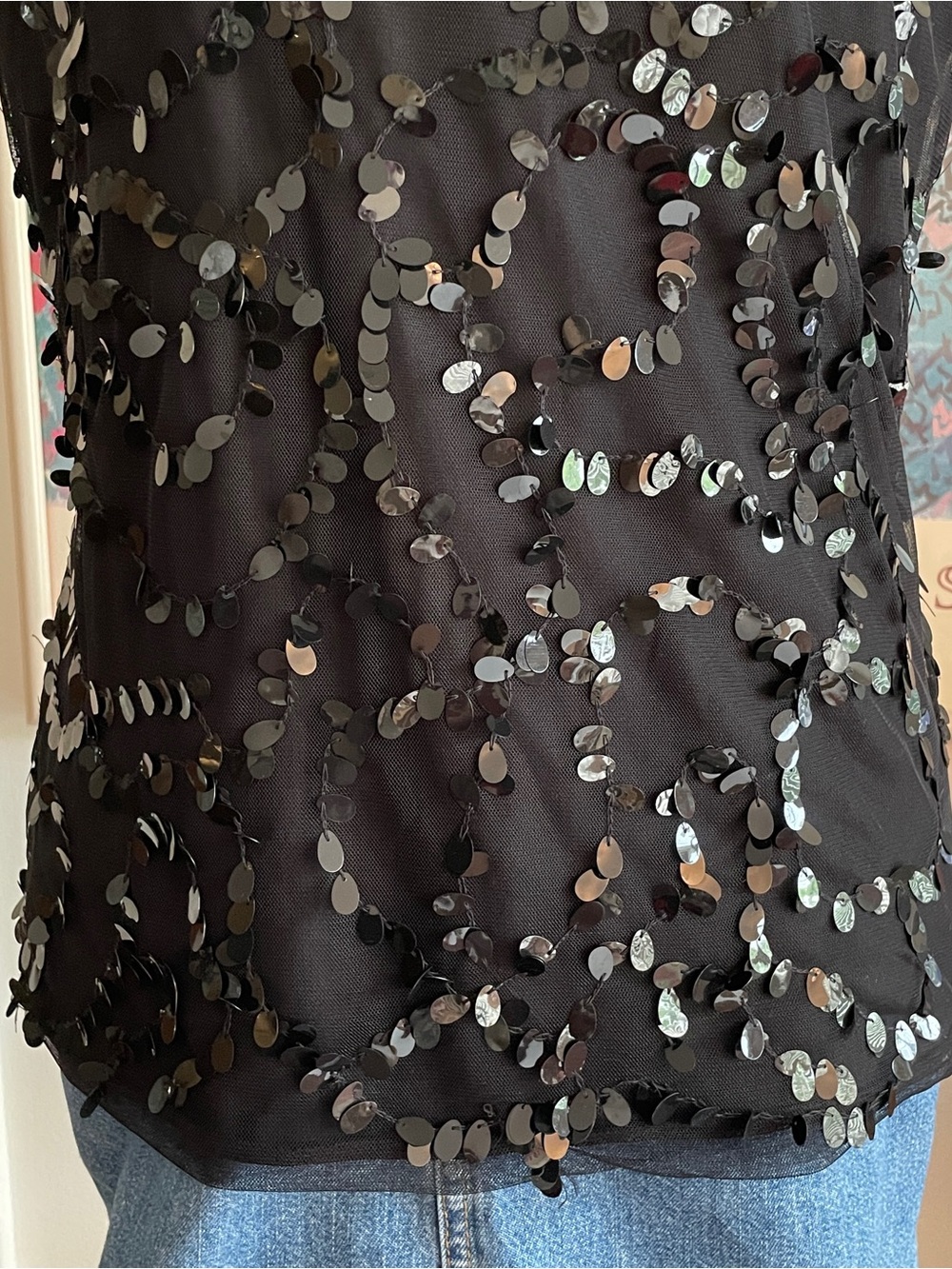 Vintage Y2K Black Sequin Tank Top Large
Going Out Holiday Cocktail Whimsigoth - Picture 6 of 11
